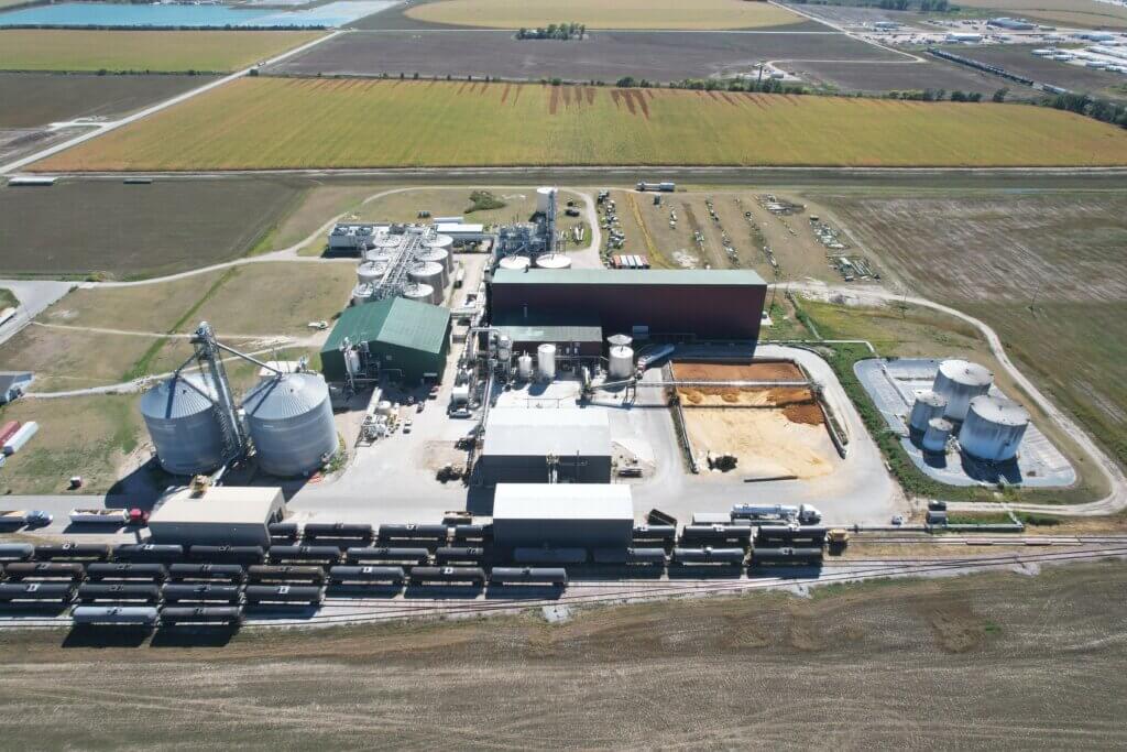 Aerial or exterior view of Chief Ethanol’s Lexington, Nebraska plant, acquired in 2016 as the company’s second ethanol production facility.