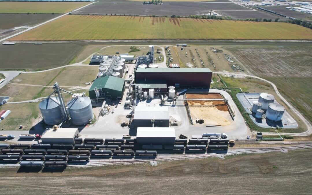 Aerial or exterior view of Chief Ethanol’s Lexington, Nebraska plant, acquired in 2016 as the company’s second ethanol production facility.